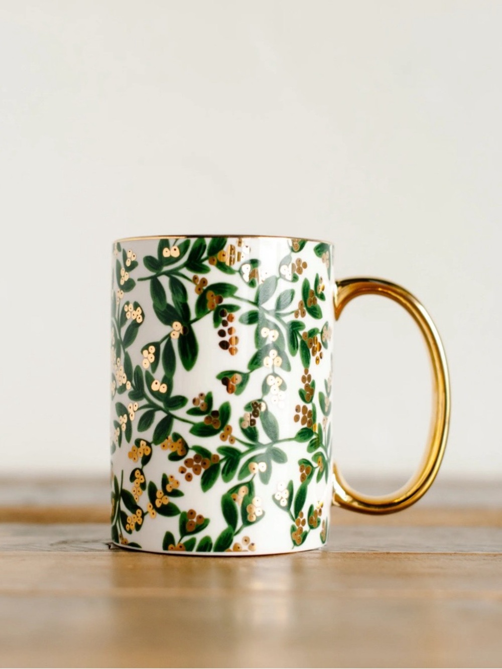 Anthropologie Rifle Paper Co. Mistletoe Holiday Mug